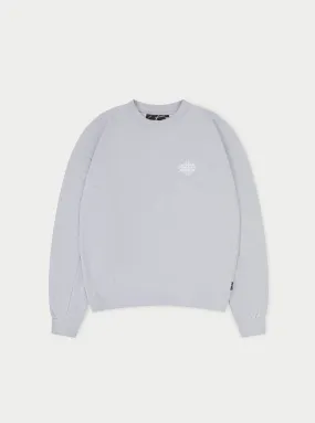 EMBROIDERY EMBLEM SWEATSHIRT - GREY MARL