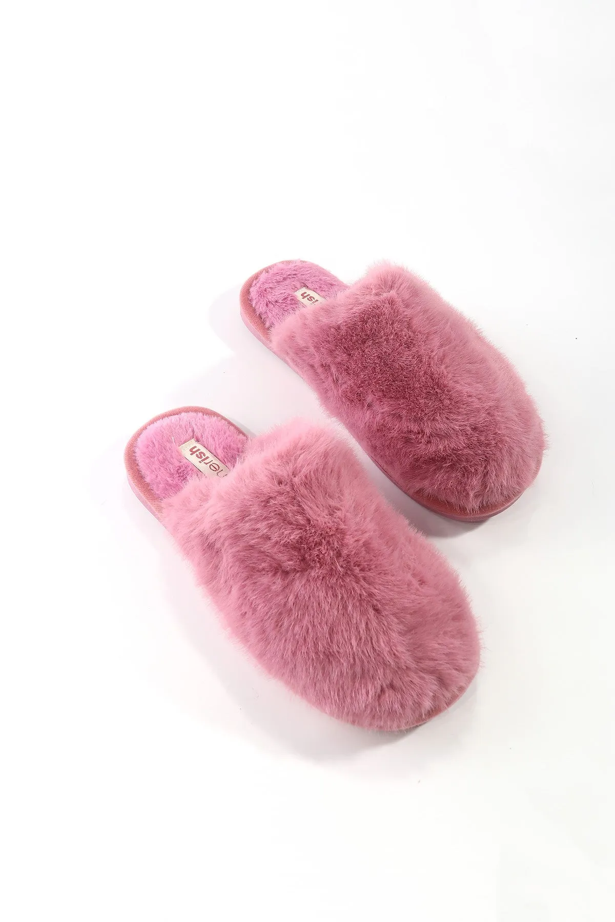 Extra Fluffy Pink Mule Slippers