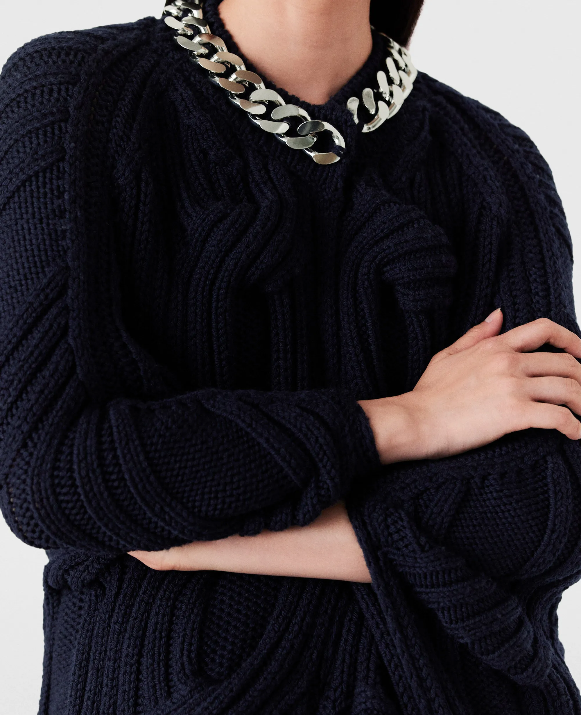 Falabella Chain Cable-Knit Cape