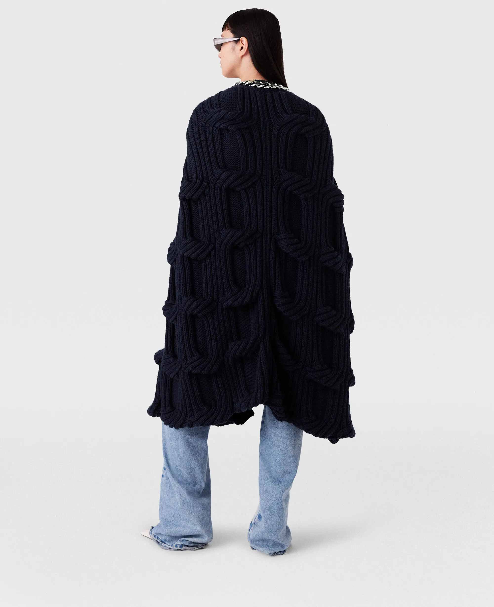 Falabella Chain Cable-Knit Cape