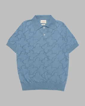 Far Afield Blue Floral Lace Polo Shirt