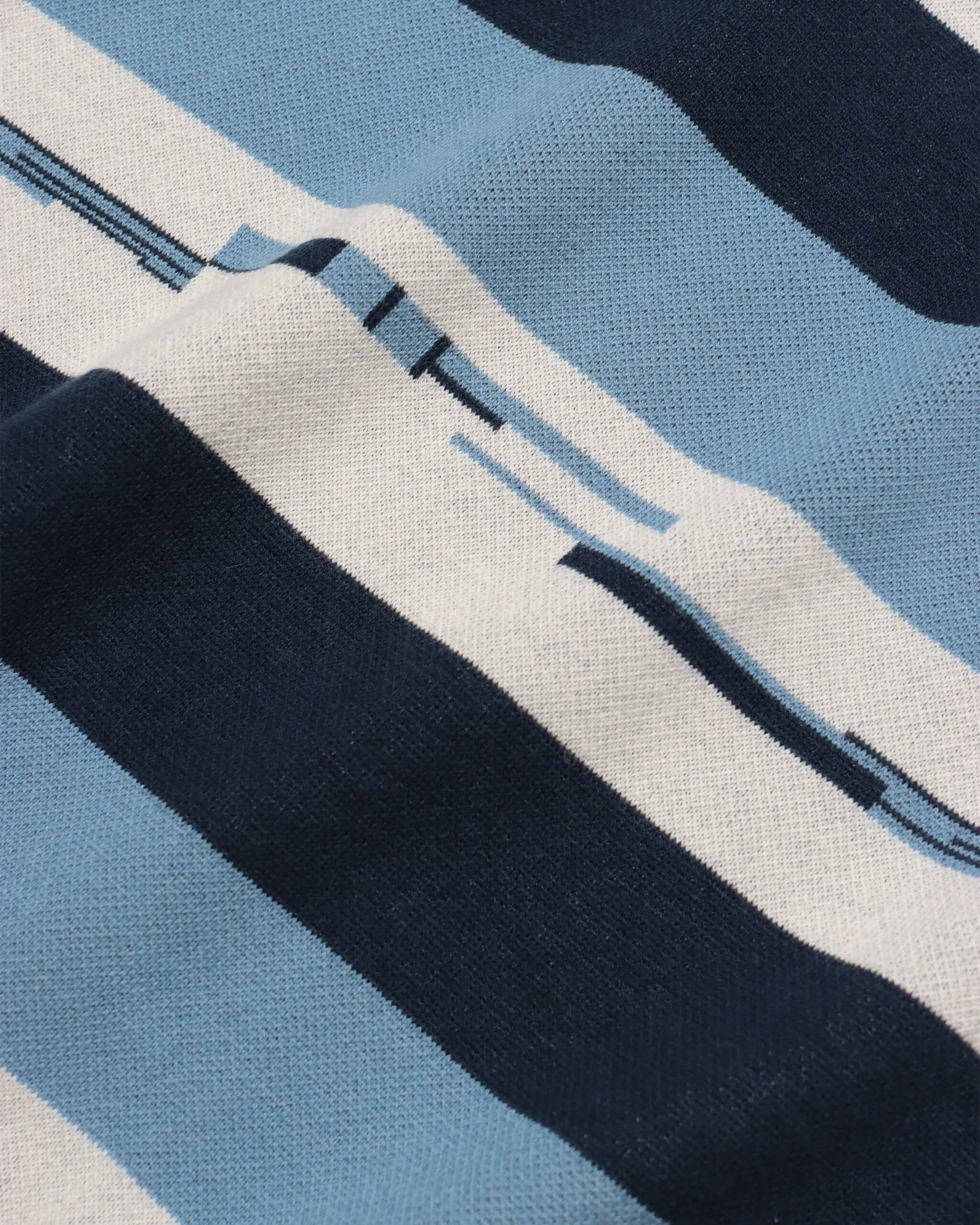 Far Afield KIER Polo Allure Blue Navy Pixel Stripe