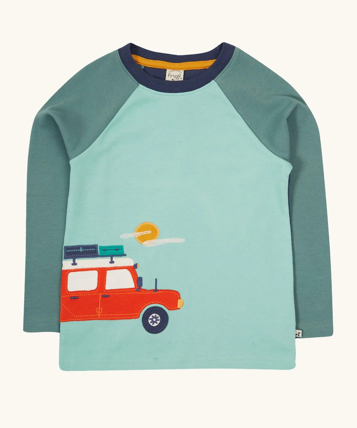 Frugi Albert Wrap Around Top - Moss/4X4 Camper