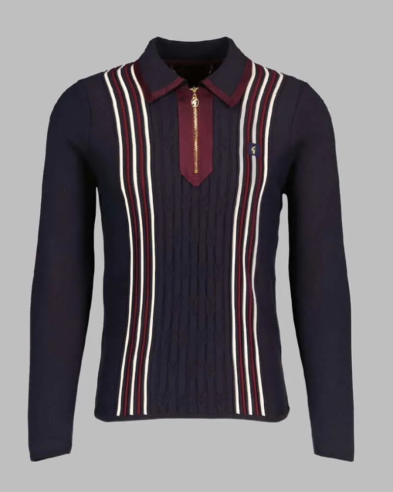 Gabicci Vintage NORMAN Zip Top Navy --> Navy Zip Top Gabicci Vintage NORMAN