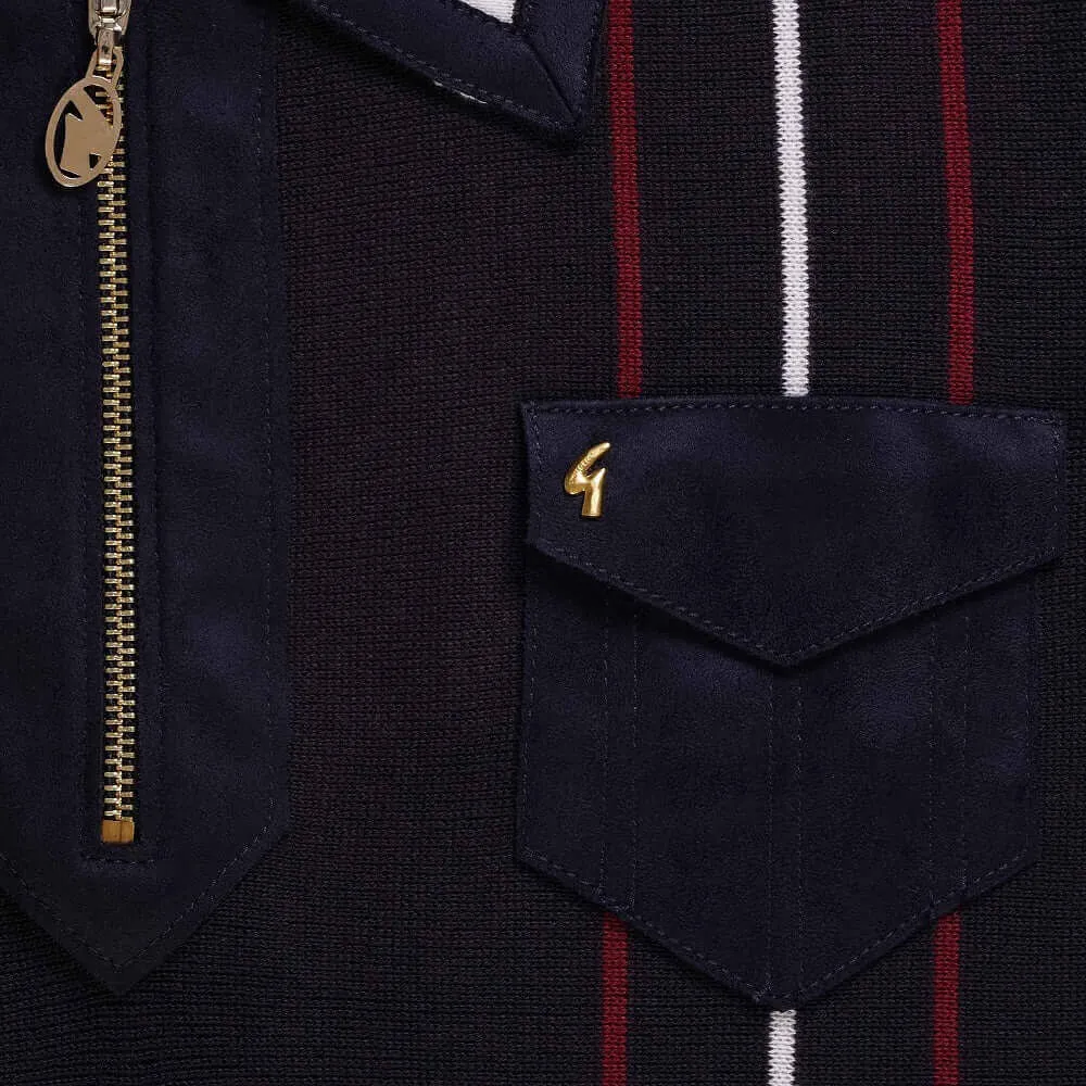 Gabicci Vintage ROBYN Navy Zip Polo