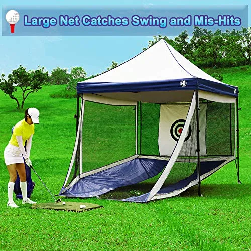 Gazebo for Indoor and Outdoor Golf Practice with Full Size Hitting Nets