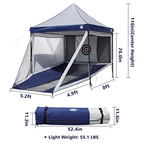 Gazebo for Indoor and Outdoor Golf Practice with Full Size Hitting Nets