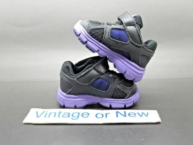 Girls nike fusion st 2 black purple running shoes toddler 457038-009 sz 2c