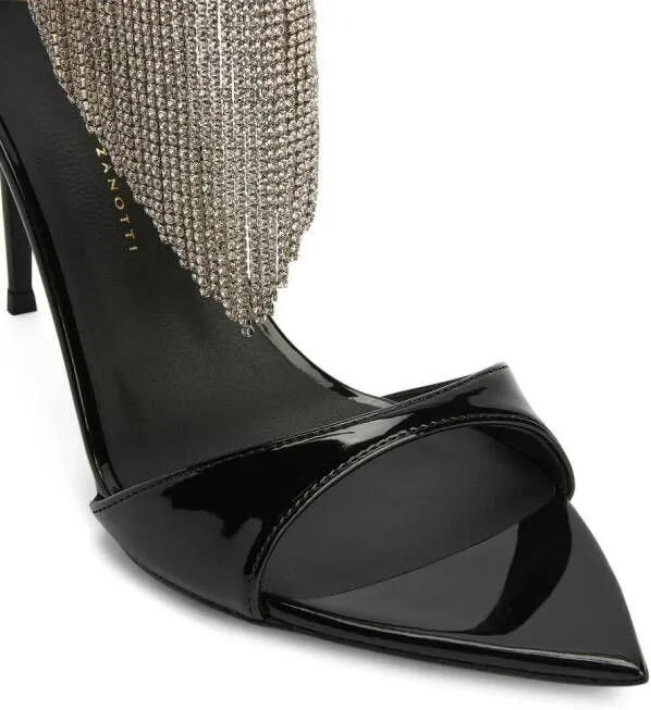 Giuseppe Zanotti Intriigo 90mm crystal-fringe sandals Black