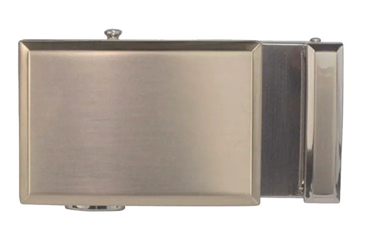 Go-In Beveled Satin Nickel Shield with Beveled Keeper Buckle