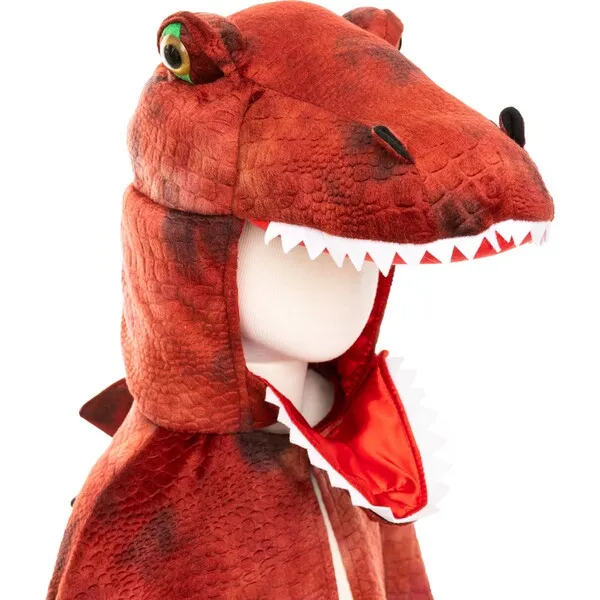 Great Pretenders Great Pretenders Grandasaurus T-Rex Cape w and Claws, Red and Black, Size 4-6