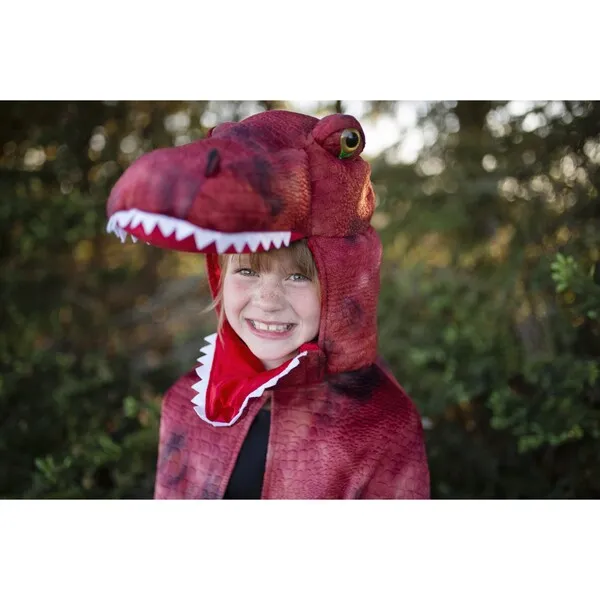 Great Pretenders Great Pretenders Grandasaurus T-Rex Cape w and Claws, Red and Black, Size 4-6