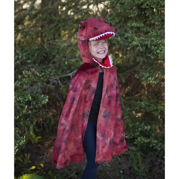 Great Pretenders Great Pretenders Grandasaurus T-Rex Cape w and Claws, Red and Black, Size 4-6