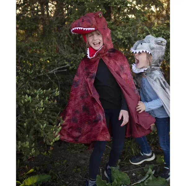 Great Pretenders Great Pretenders Grandasaurus T-Rex Cape w and Claws, Red and Black, Size 4-6