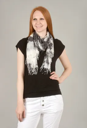 Half-Size Tissue Tie-Dye Scarf, Slate