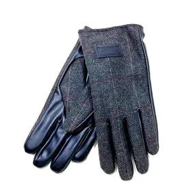 Heritage charcoal tweed gloves for men