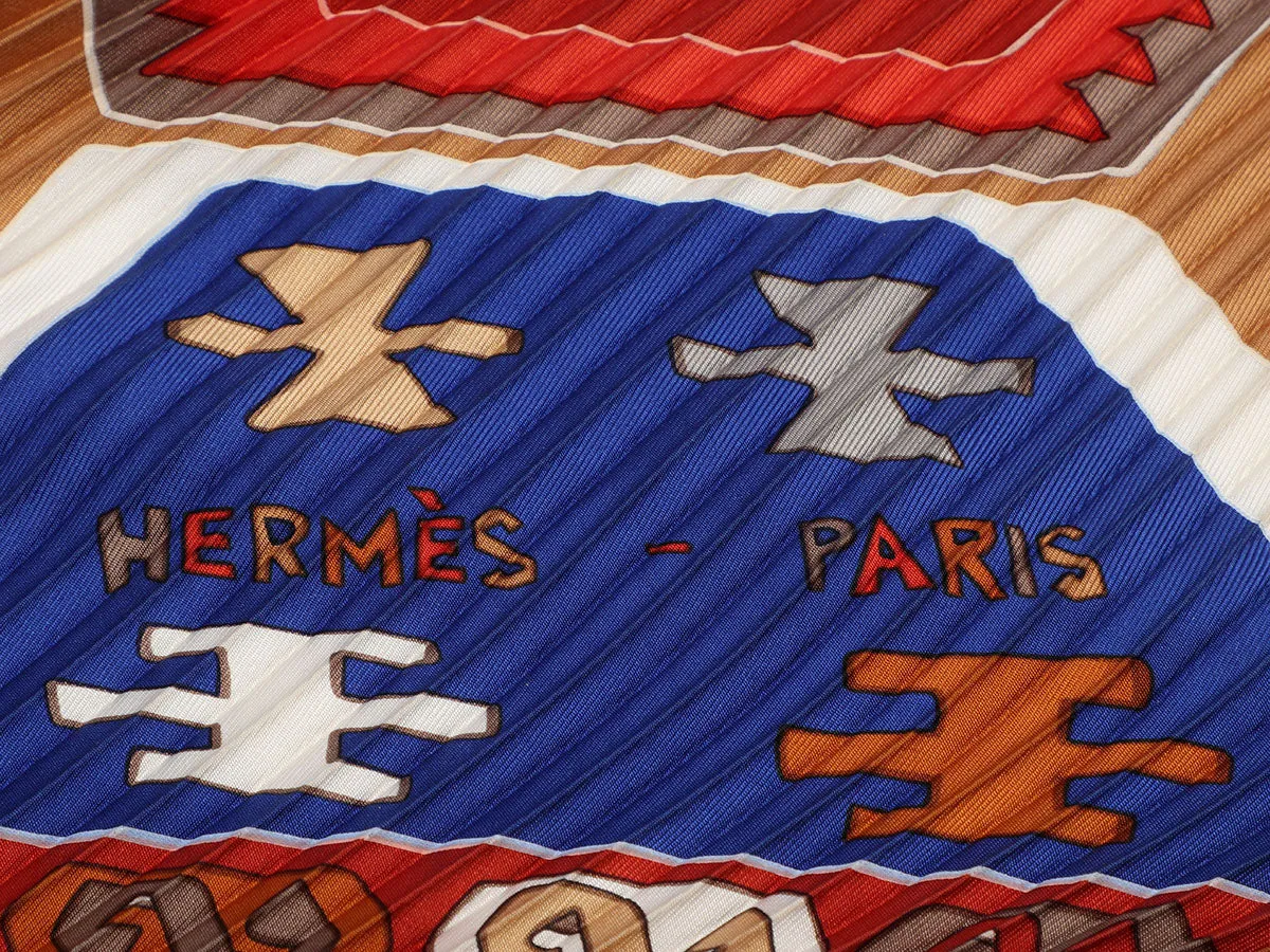 Hermès Kilim Plissé Silk Scarf 90cm