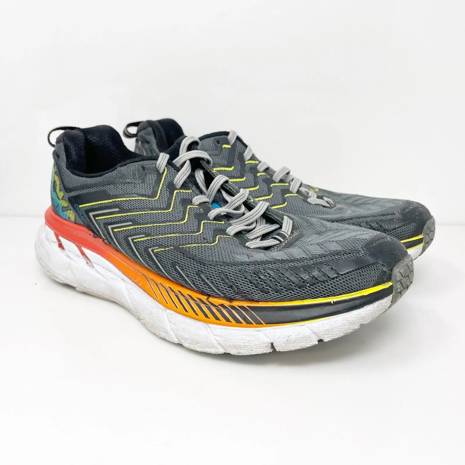 Hoka One One Mens Clifton 4 1016723 CACB Gray Running Shoes Sneakers Size 7