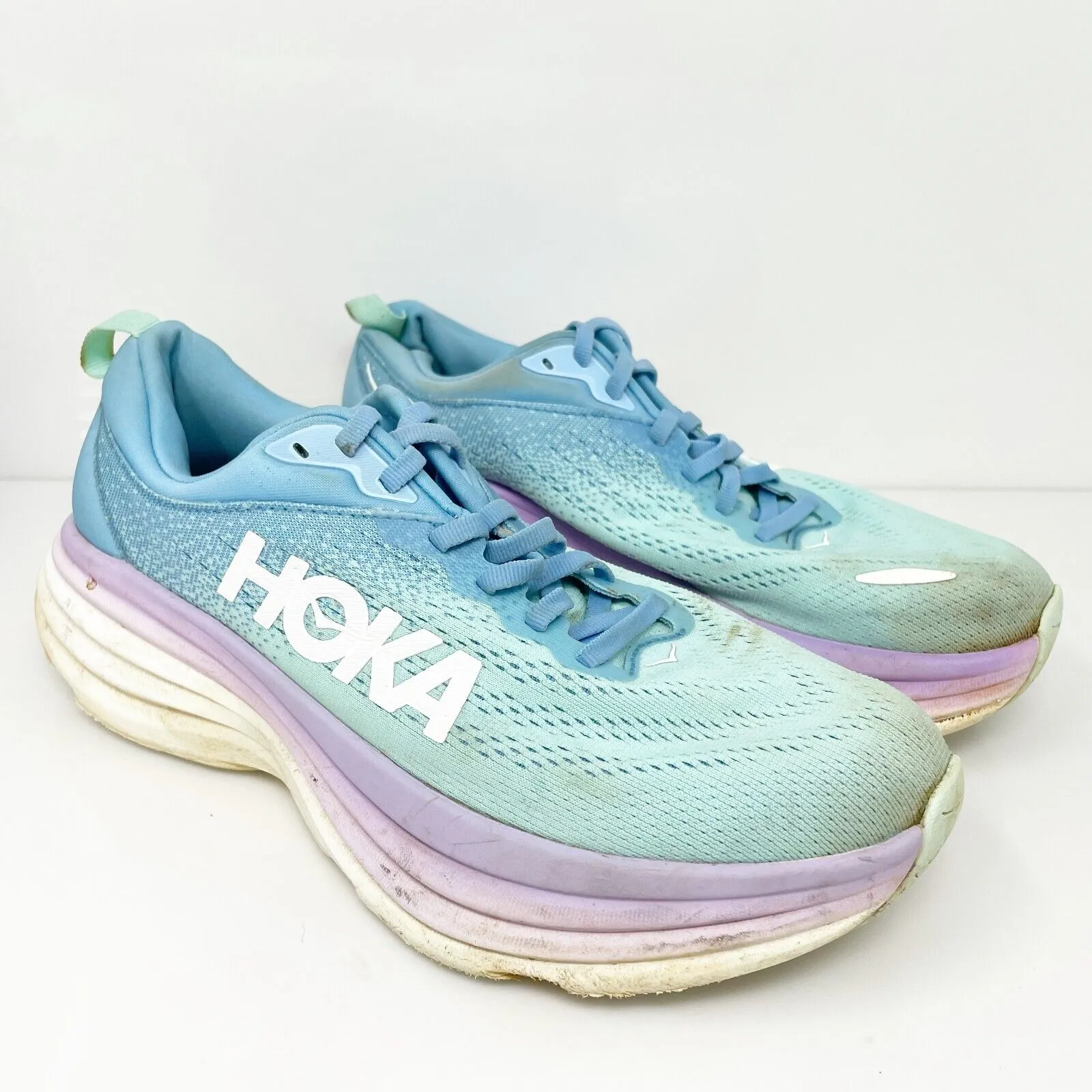 Hoka One One Womens Bondi 8 1127954 ABSO Blue Running Shoes Sneakers Size 7.5 B