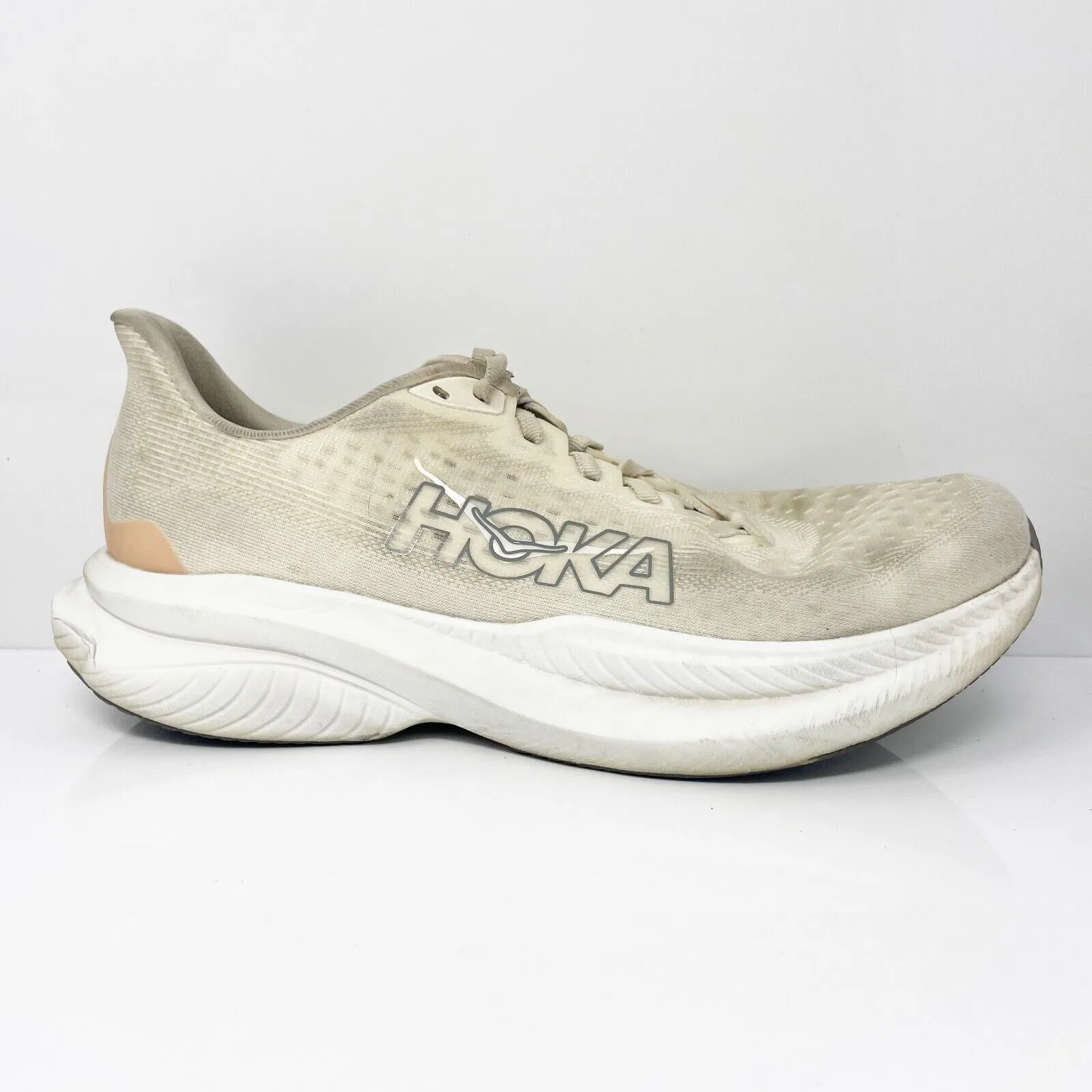 Hoka One One Womens Mach 6 1147810 EGV Beige Running Shoes Sneakers Size 9.5 B