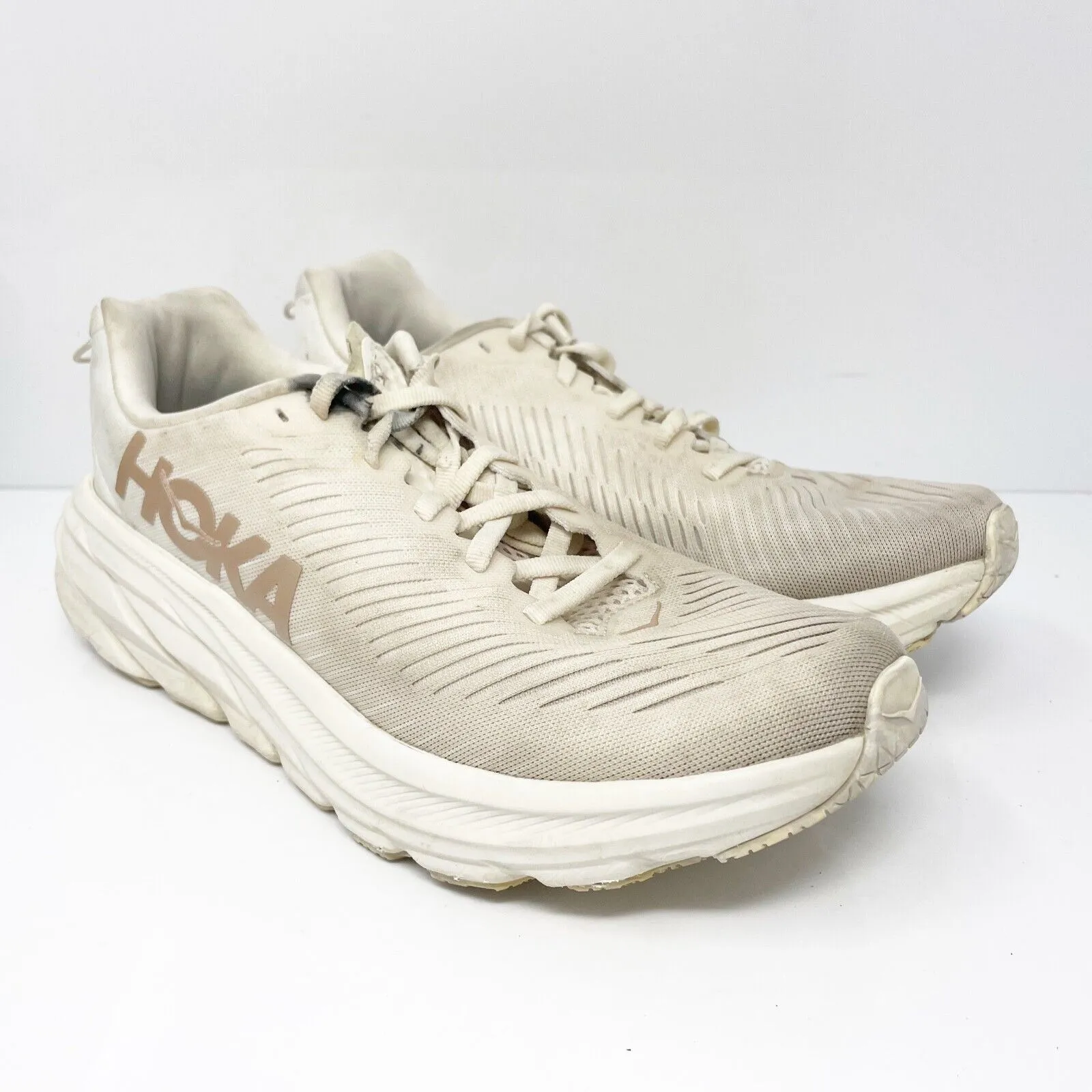 Hoka One One Womens Rincon 3 1119396 ERGL Beige Running Shoes Sneakers Size 8 B