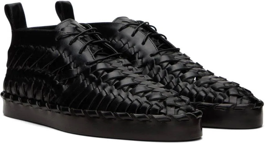 Jil Sander Black Woven Oxfords