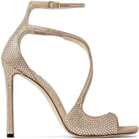 Jimmy Choo Azia 95mm crystal-embellished sandals Neutrals