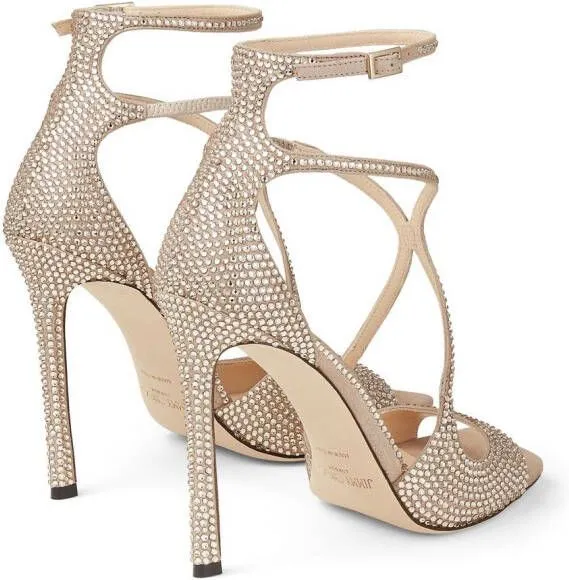 Jimmy Choo Azia 95mm crystal-embellished sandals Neutrals