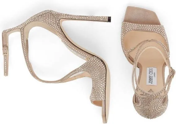 Jimmy Choo Azia 95mm crystal-embellished sandals Neutrals