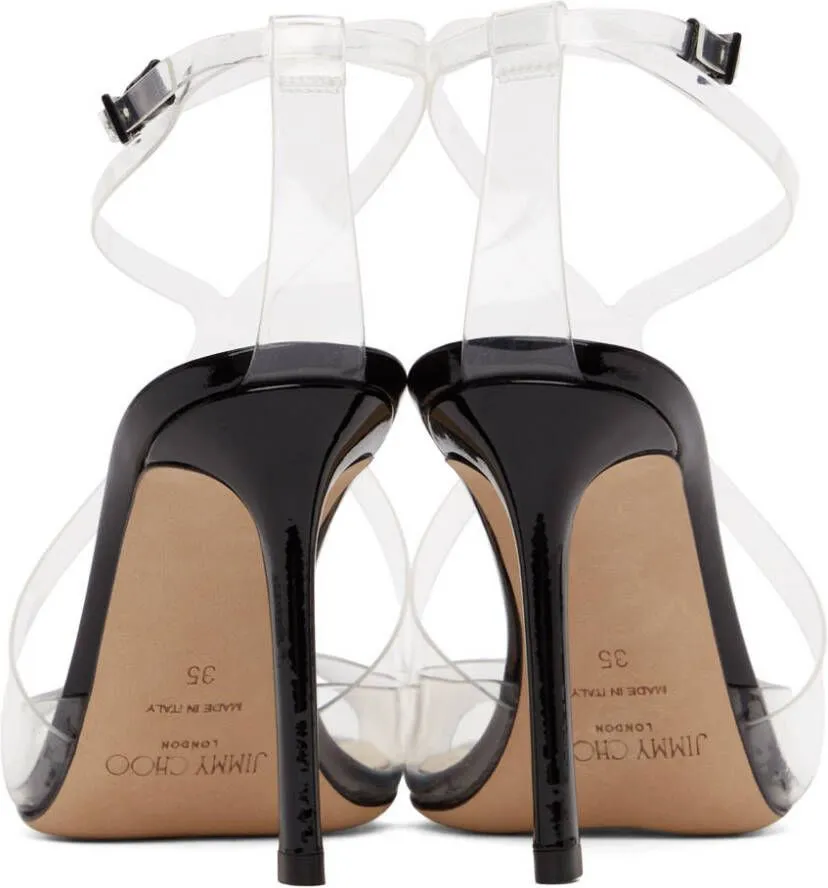 Jimmy Choo Black PVC Azia 95 Heels