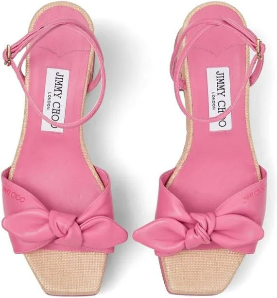 Jimmy Choo Ricia 95mm platform leather sandals Pink