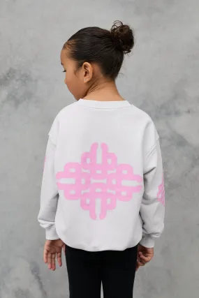 JNR BLURRED GRAPHIC EMBLEM SWEATSHIRT - OFF WHITE/PINK