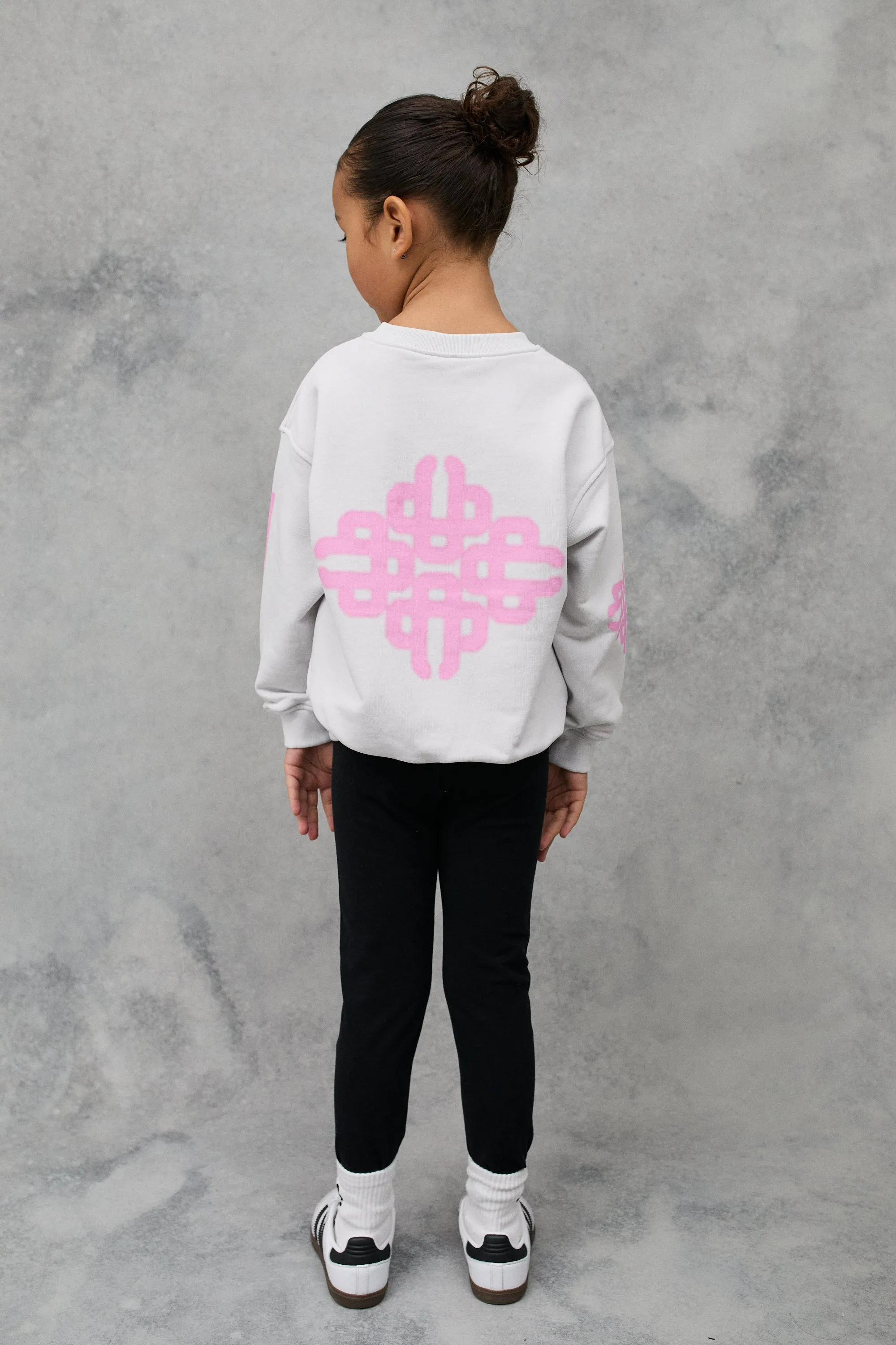 JNR BLURRED GRAPHIC EMBLEM SWEATSHIRT - OFF WHITE/PINK