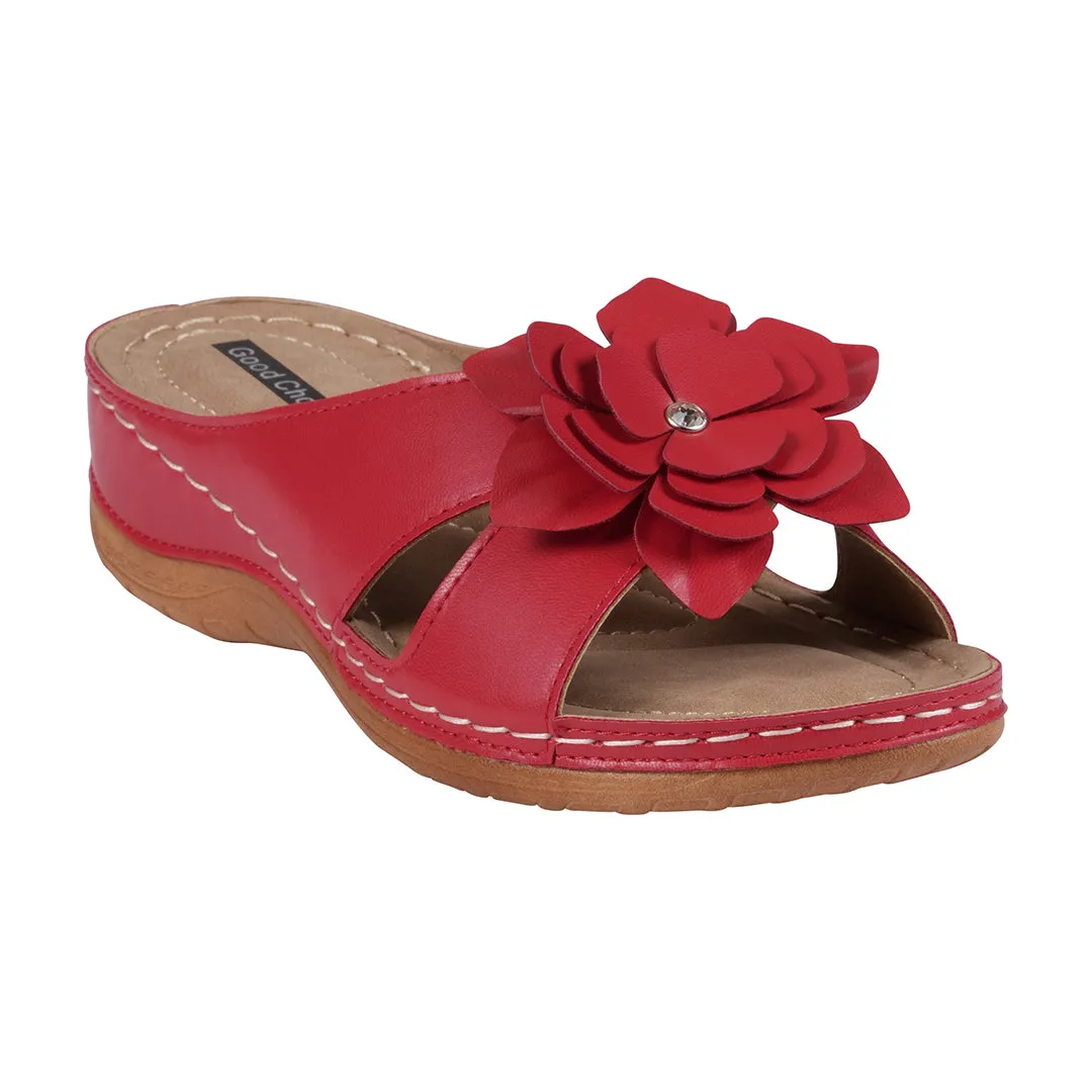 Joy Coral Flower Comfort Flat Sandals