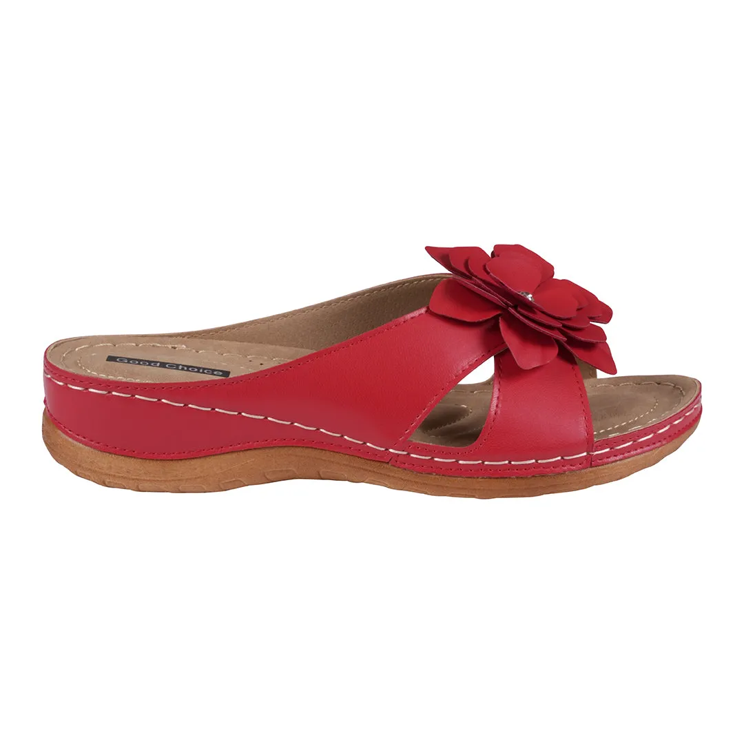 Joy Coral Flower Comfort Flat Sandals