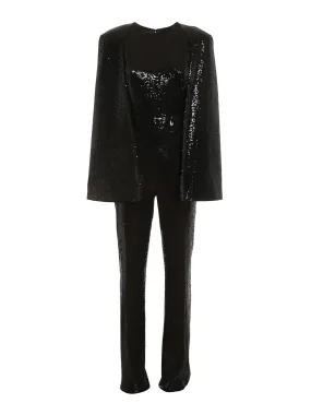 Karl Lagerfeld Sequin Cape Detailed Jumpsuit