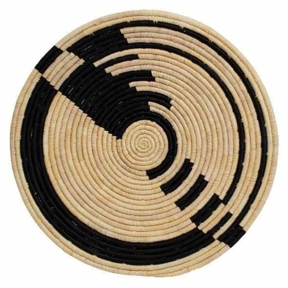 Kazi Black Raffia Plate - Buy Online at Goods