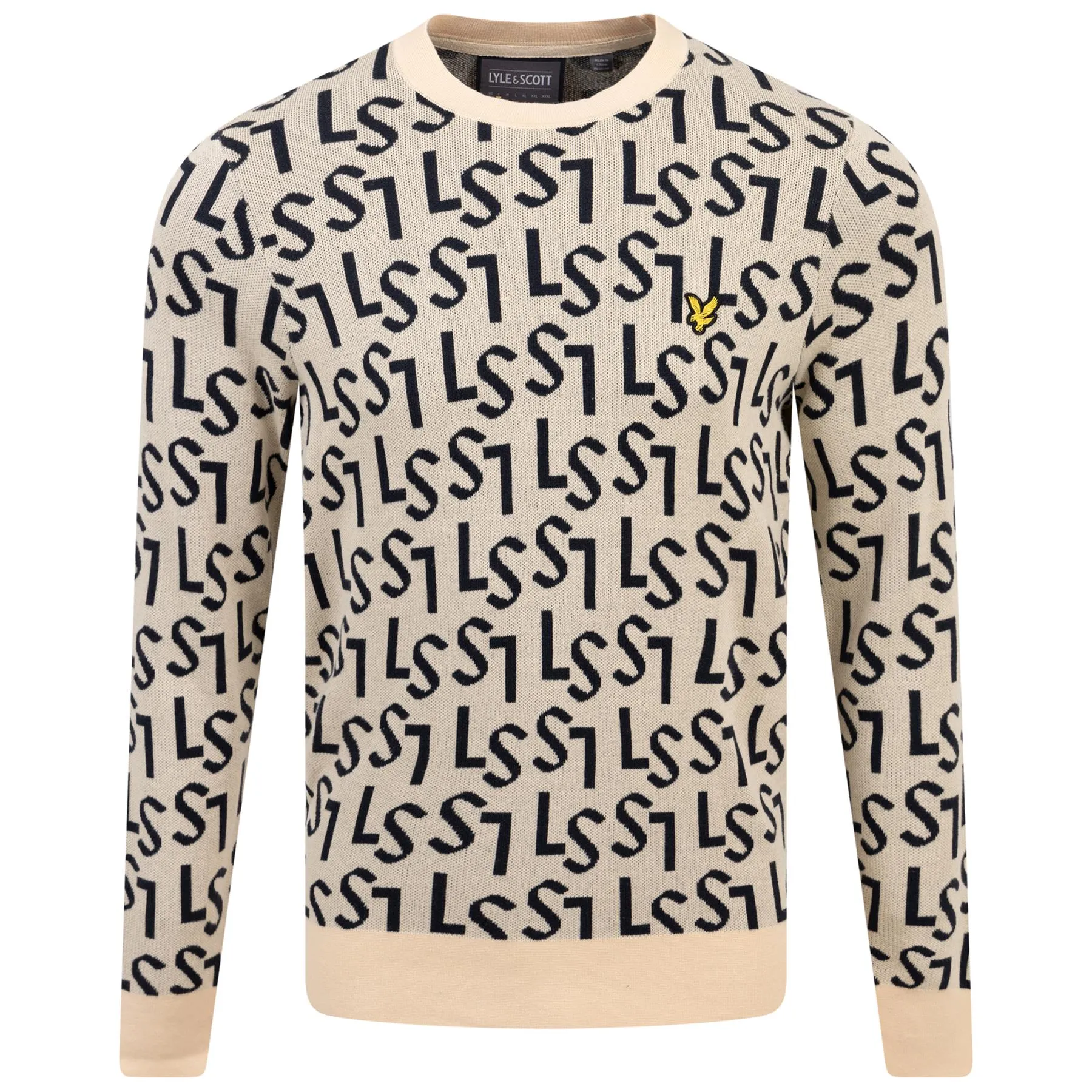 Knitted Crew Neck Sand Dune - Monogram SS24