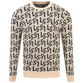 Knitted Crew Neck Sand Dune - Monogram SS24