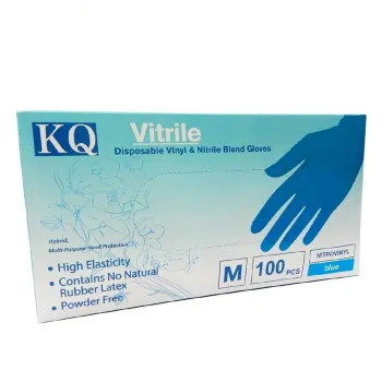 KQ KQ - Vitrile Disposable Vinyl & Nitrile Blend Gloves -blue (S) S -47%