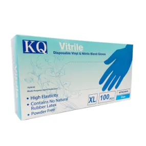 KQ KQ - Vitrile Disposable Vinyl & Nitrile Blend Gloves -blue (XL) XL -47%