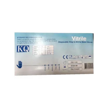 KQ KQ - Vitrile Disposable Vinyl & Nitrile Blend Gloves -blue (XL) XL -47%