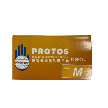 KQ PROTOS - LATEX EXAMINATION GLOVES -WHITE ( M -52%