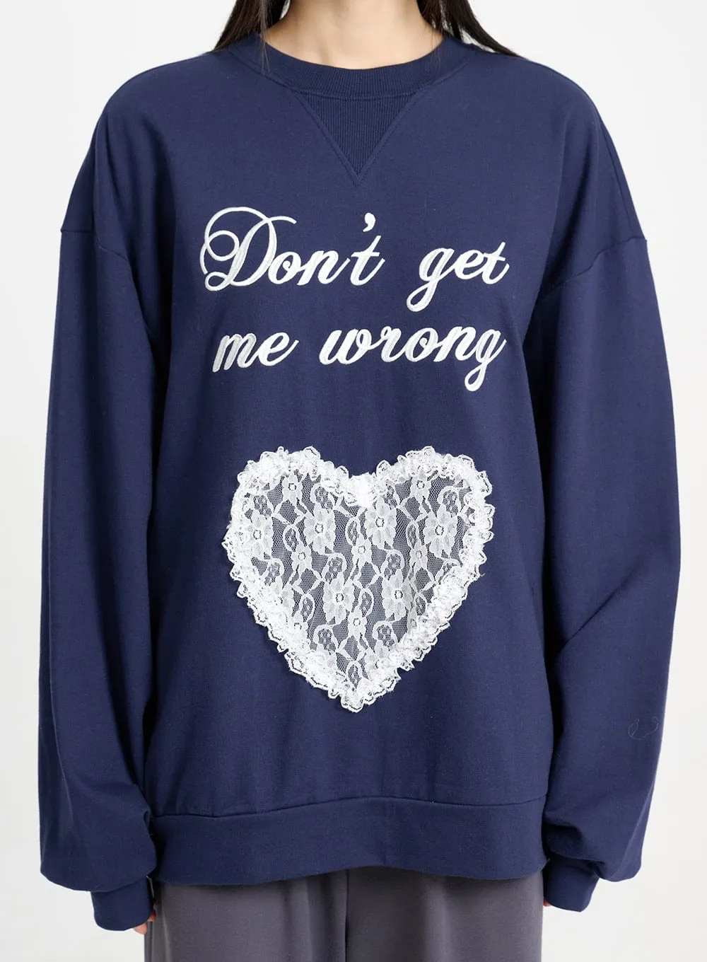 Laced Heart Oversized Sweatshirt CM415