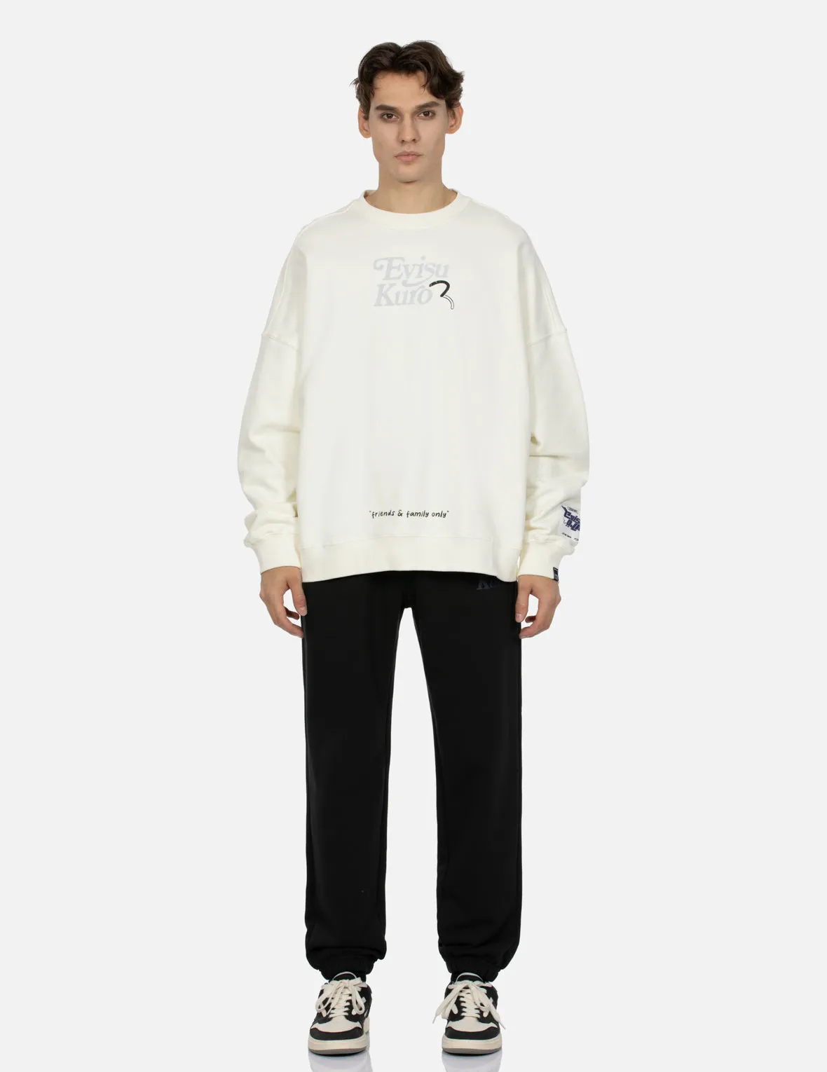 Logo and Seagull Print Oversized Sweatshirt