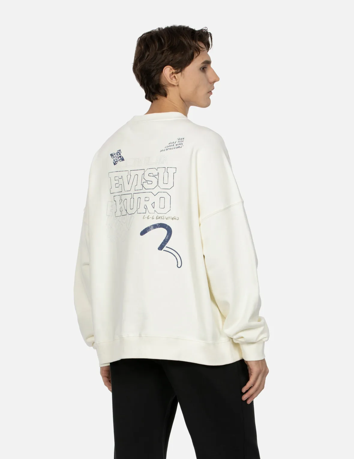 Logo and Seagull Print Oversized Sweatshirt