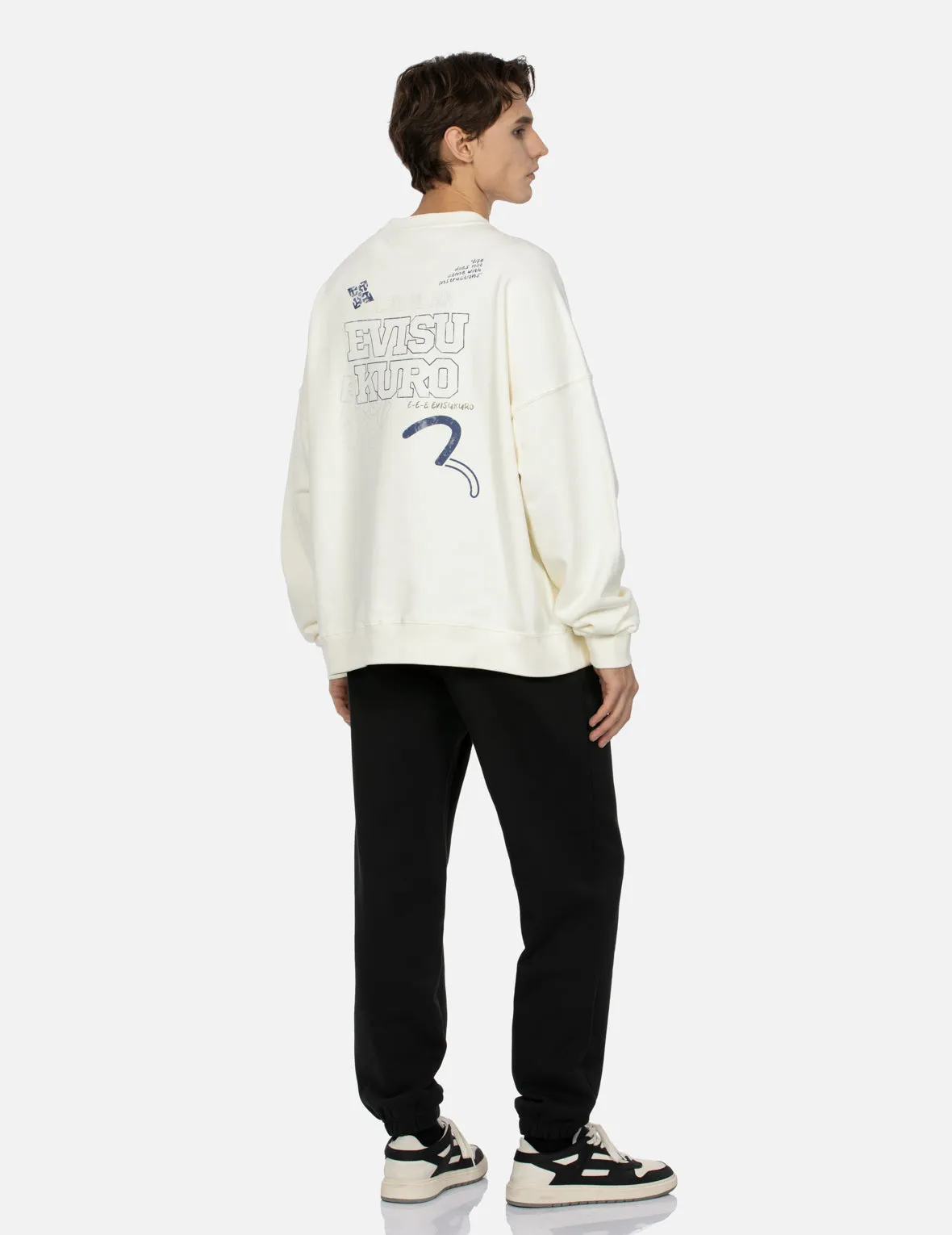 Logo and Seagull Print Oversized Sweatshirt