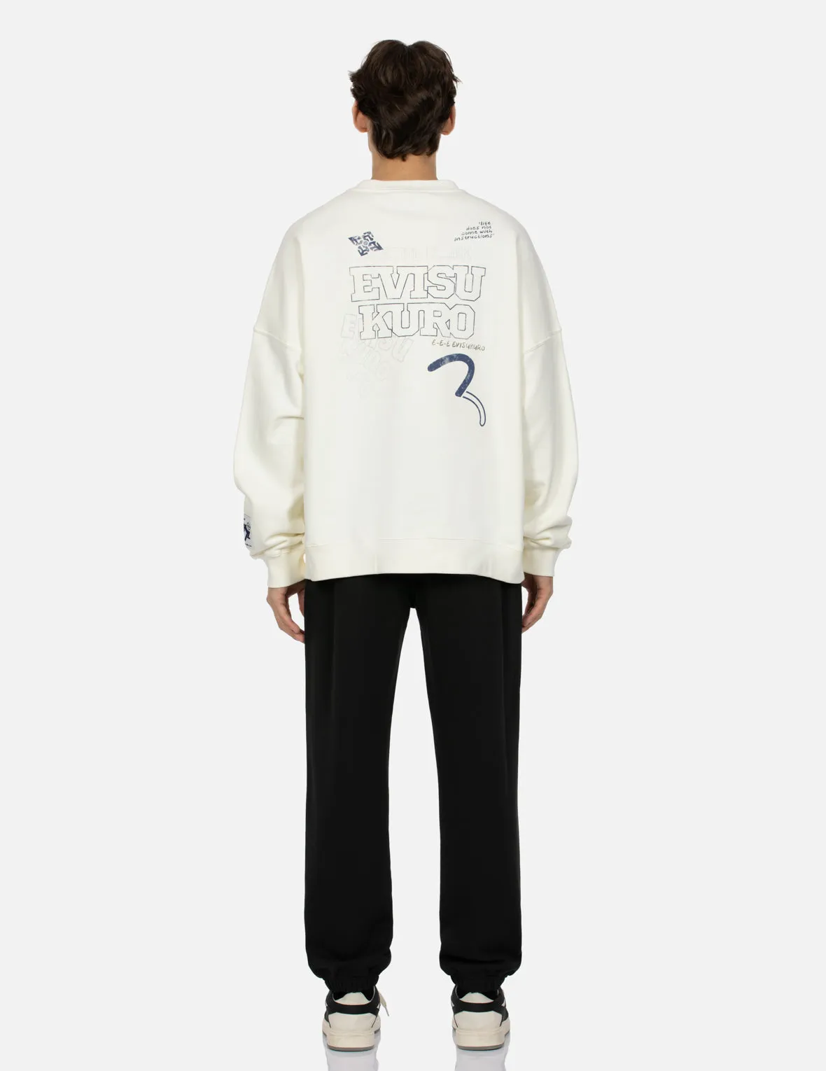 Logo and Seagull Print Oversized Sweatshirt