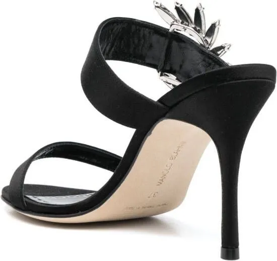 Manolo Blahnik 100mm crystal-embellished sandals Black