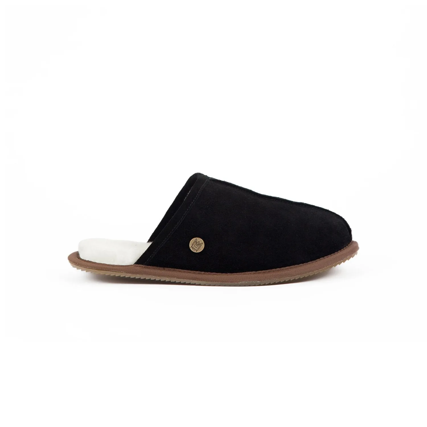 Men's Black Sheepskin Slippers